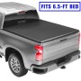 [US Warehouse] Pickup Soft 3-folding Tonneau Cover for Dodge 2002-2018 Ram 1500 / 2003-2018 Ram 2500/3500 Size: 6.5-FT Bed